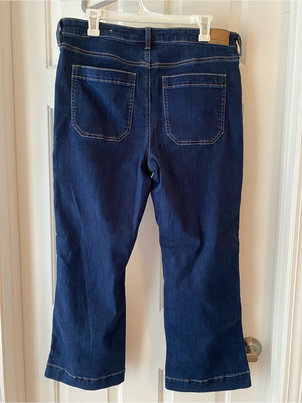 American Eagle Outfitters Kick Boot Crop Dark Navy Jeans - Picture 3 of 5